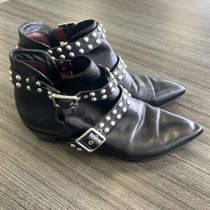 Marc Jacobs Studded Black Leather Ankle Boots.  Size 37/US 7